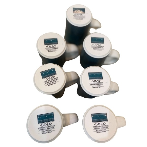 Vintage 1990’s Dansk gridworks teal mugs set of 7 microwave safe 10oz 4 in - Picture 9 of 9